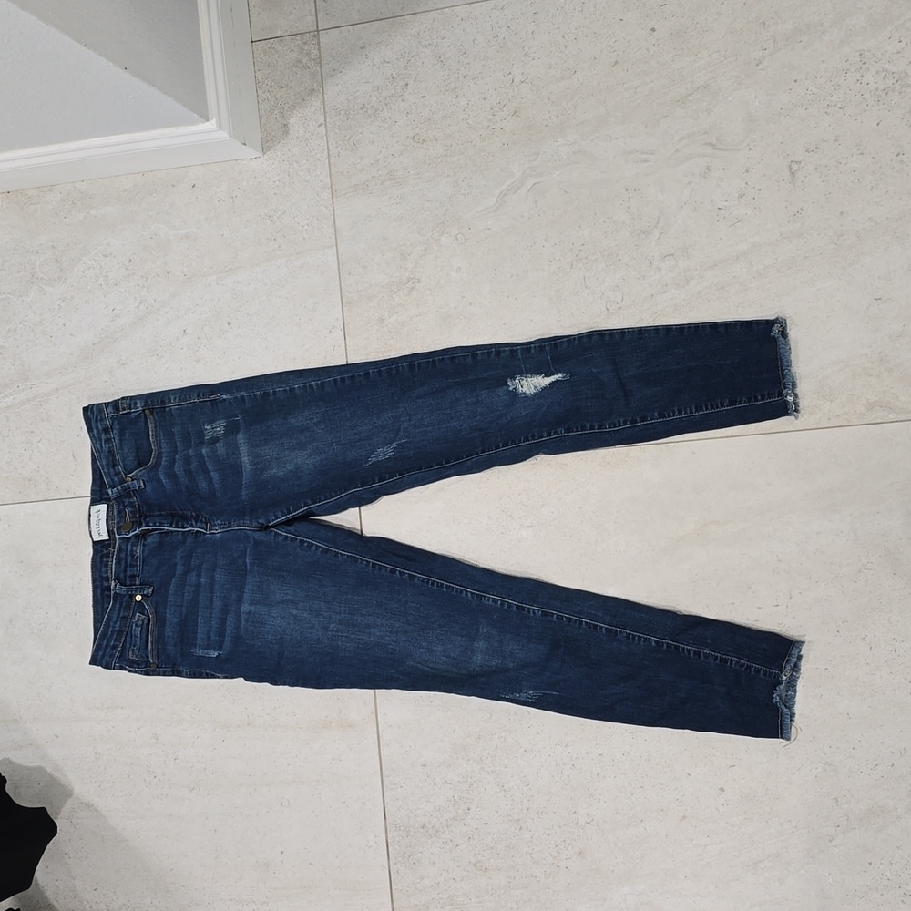 Peck & Peck Dark Wash Distressed Skinny Jeans - Size 4